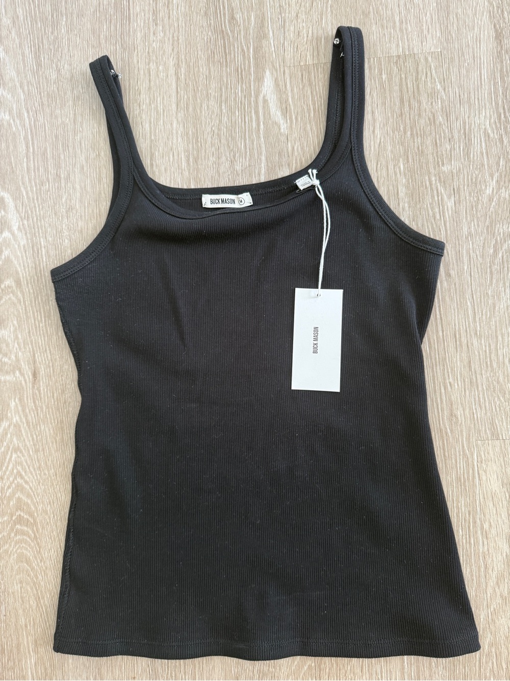 Buck Mason Surplus Rib Scoop Neck Tank Black Medium